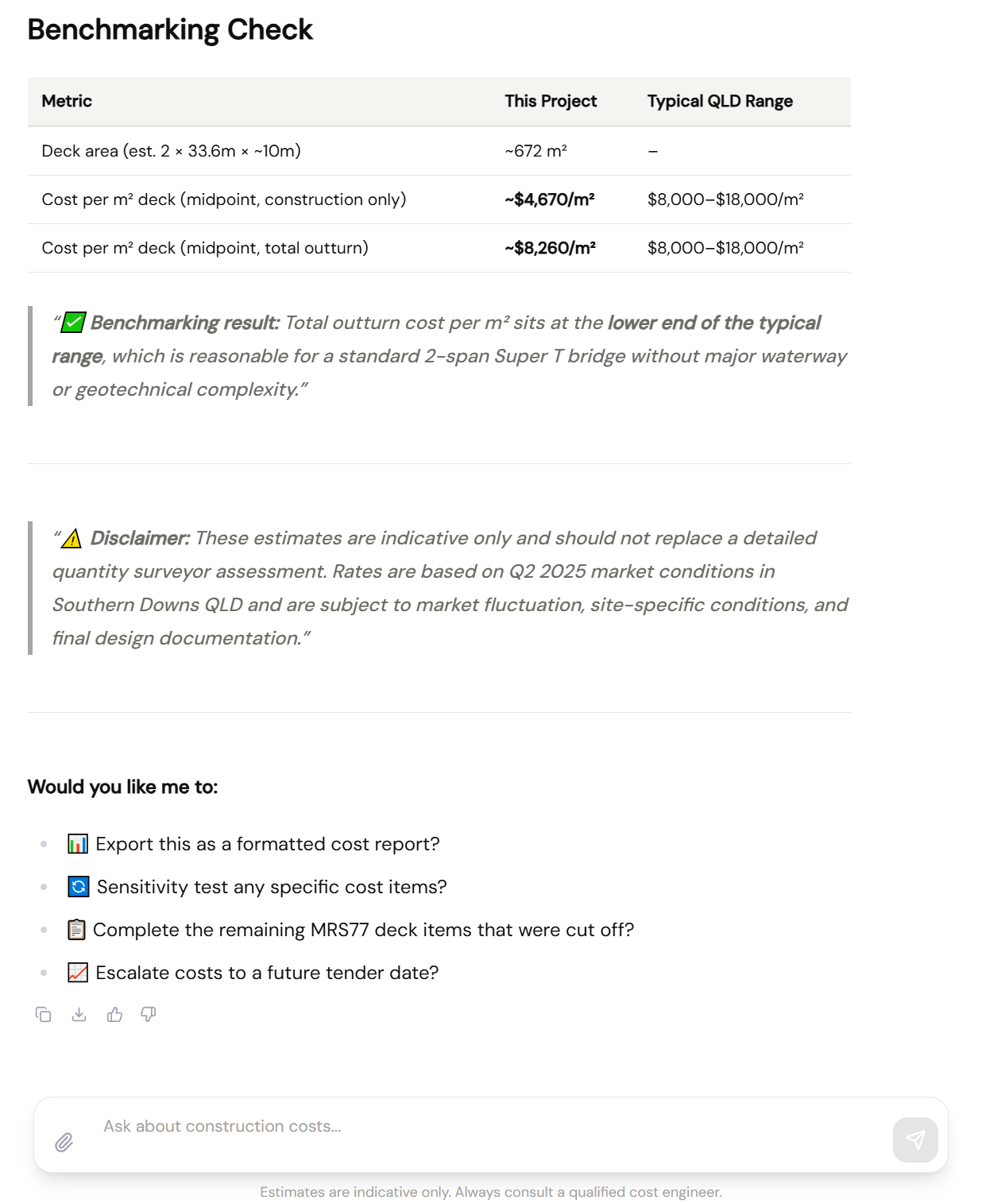 Stencil AI — Bridge benchmarking check